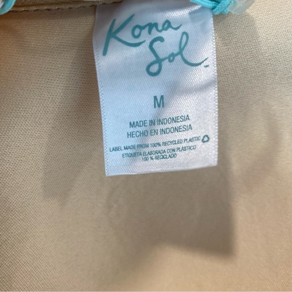 Women’s Textured Pique Tie-Front One Piece Swimsuit Kona Sol Snake Print Size M - Picture 6 of 10